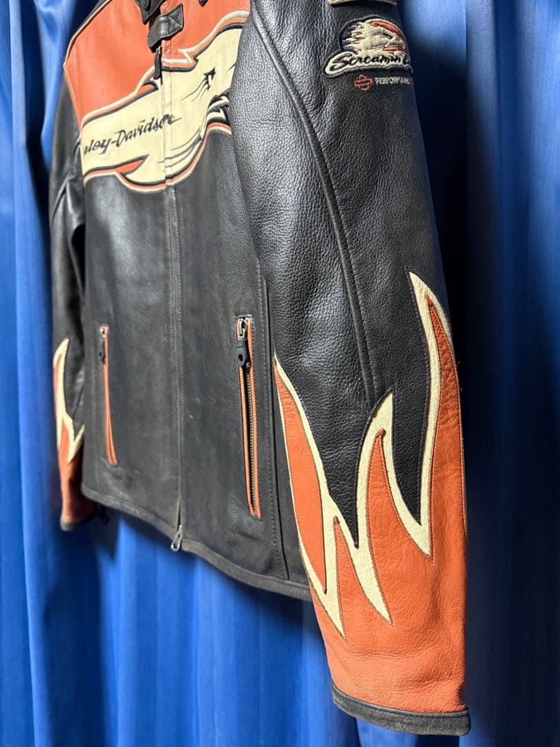レア 廃盤 ハーレーダビッドソン レーシング 本革 レザージャケット Mサイズ