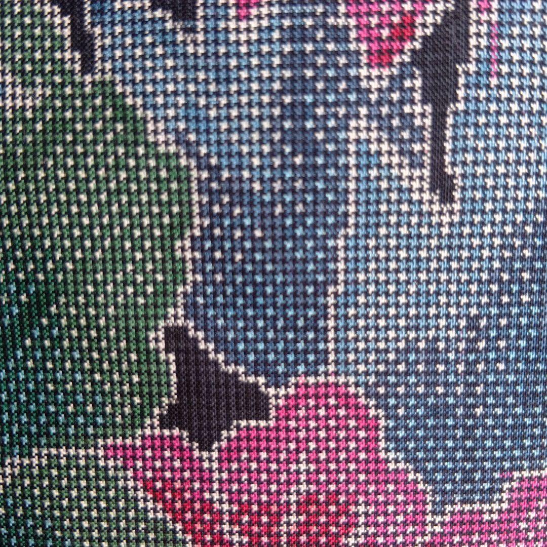 着物リメイク＊７マルキ本場大島紬 大輪柄＊ノースリーブテント型フレアーワンピース