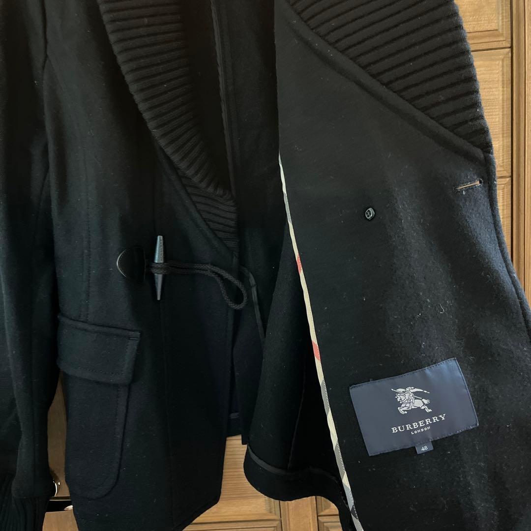 Burberry ブラック ダッフルコート 48