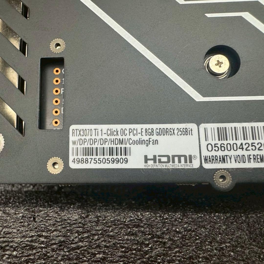 NVIDIA GeForce グラフィックボード　RTX3070 Ti 8GB