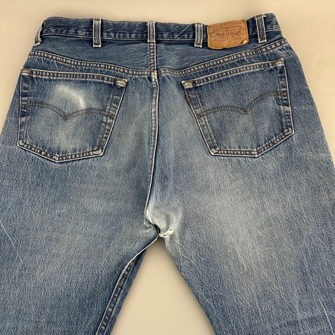 80s USA製 Levi’s 501 脇割 W40 要リペア ナイロンフット