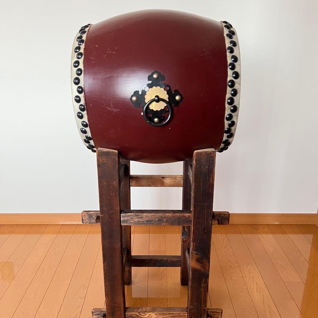 【ずだんだん】和太鼓　1尺と台のセット（太鼓の台とバチ3組付き） ①