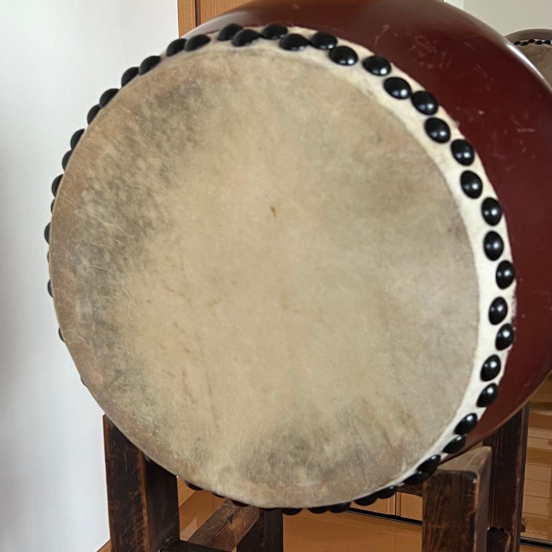 【ずだんだん】和太鼓　1尺と台のセット（太鼓の台とバチ3組付き） ①