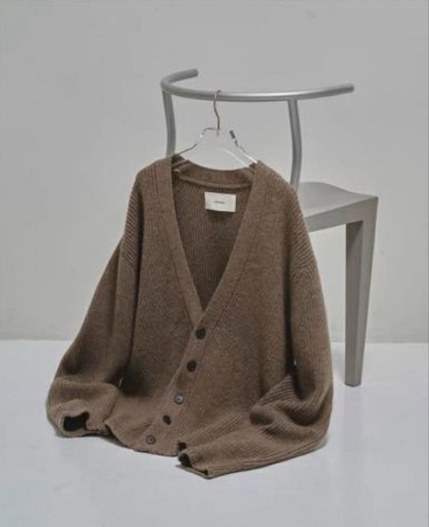 todayful Wool Ribknit Cardigan グレージュ