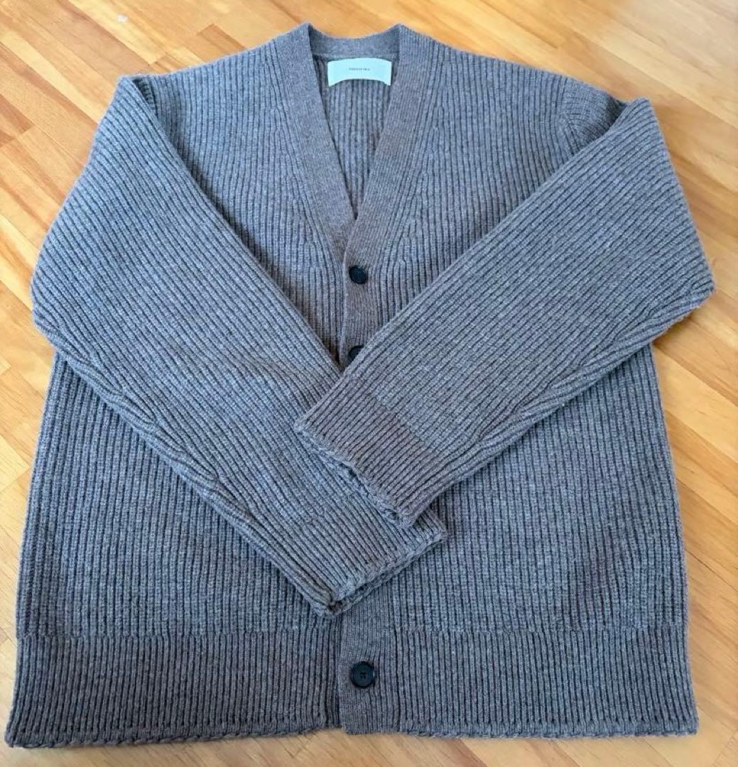 todayful Wool Ribknit Cardigan グレージュ