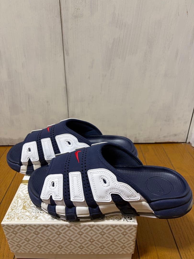 エア モア アップテンポ スライド サンダル　ネイビー/ホワイト　26cm
