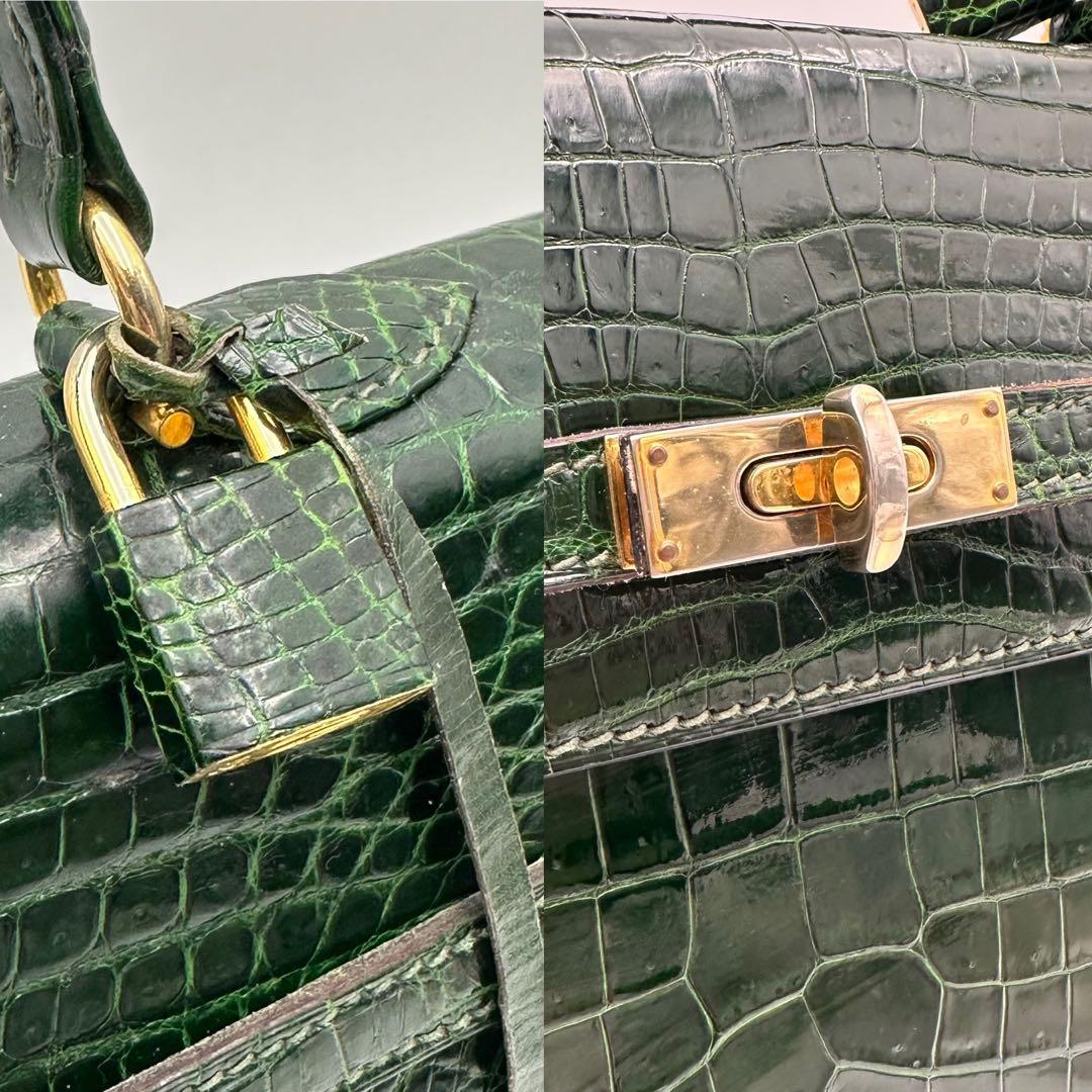 希少カラー✨ モラビト MORABITO スカラ28 クロコダイル ハンドバッグ