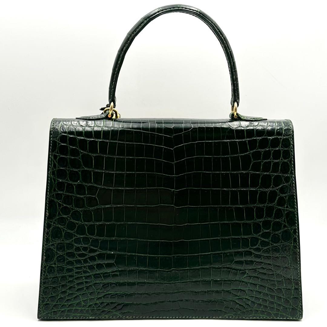 希少カラー✨ モラビト MORABITO スカラ28 クロコダイル ハンドバッグ