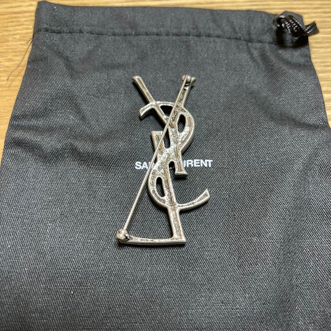 【美品】SAINT LAURENT オビウム　クロコダイル　ブローチ