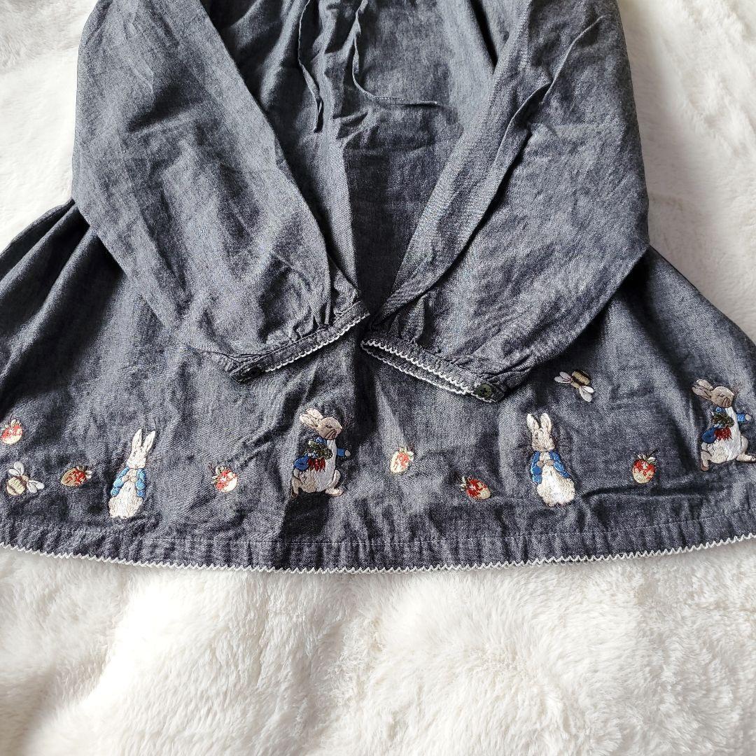 ピンクハウス　ピーターラビット　刺繍　チュニック　デニム系　フリル　リボン