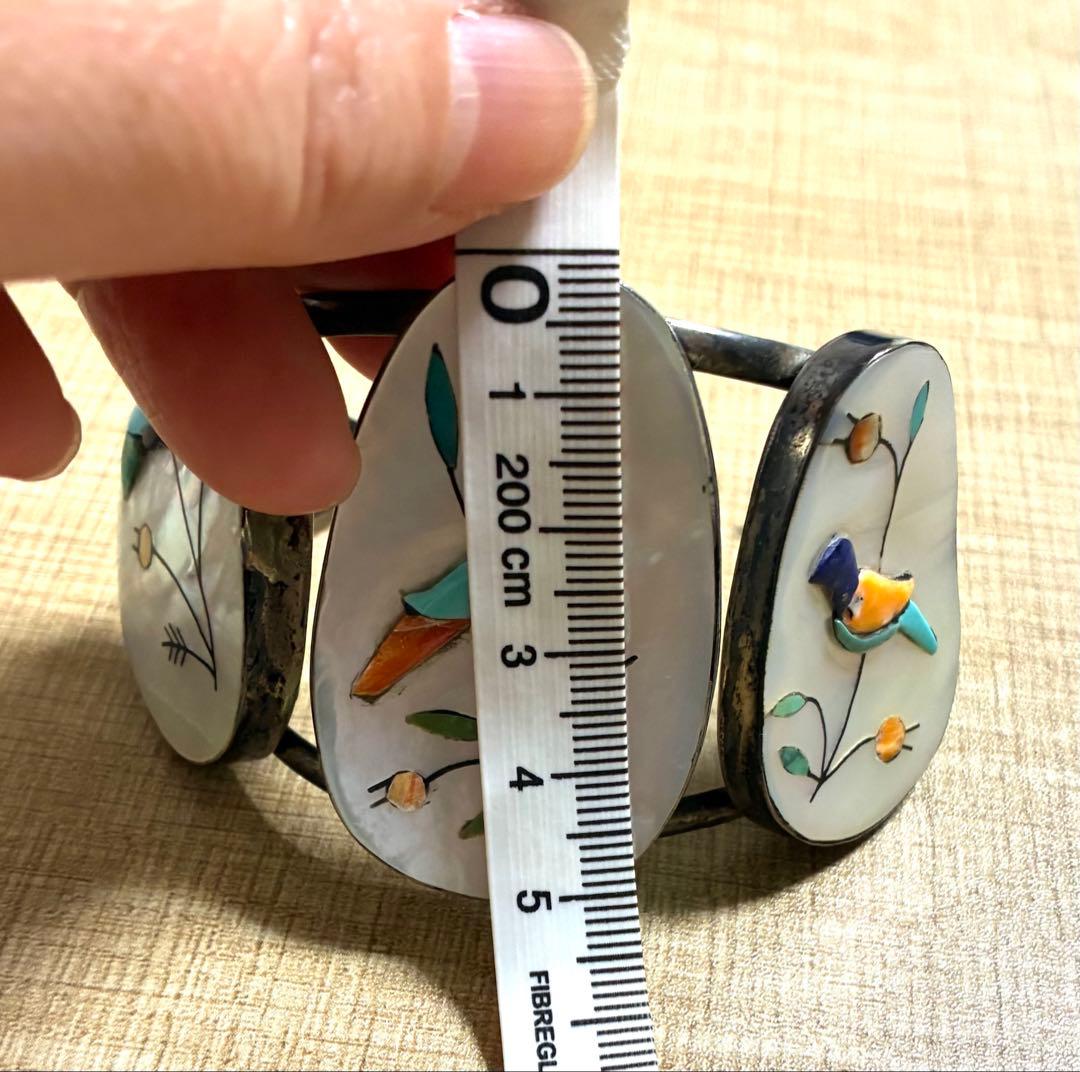 アクセサリー、母貝 鳥 インレイ、バングル