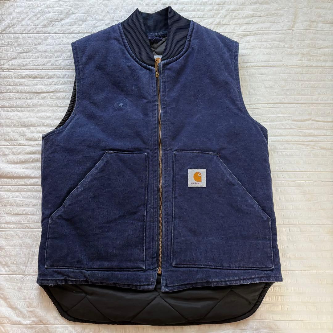 90's カーハート ベスト ネイビー ナス紺 フェード M ステューシー