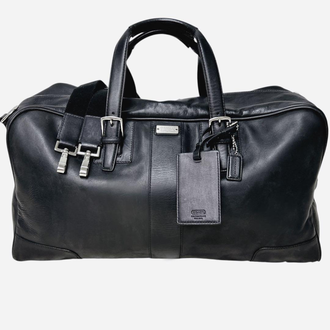 オールドコーチ　ボストンバッグ　レザー フルグレイン 2WAY大容量 黒　旅行