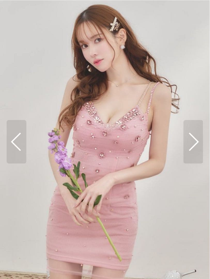 お値下げ交渉◎sugarビーズ装飾ピンクタイトドレス