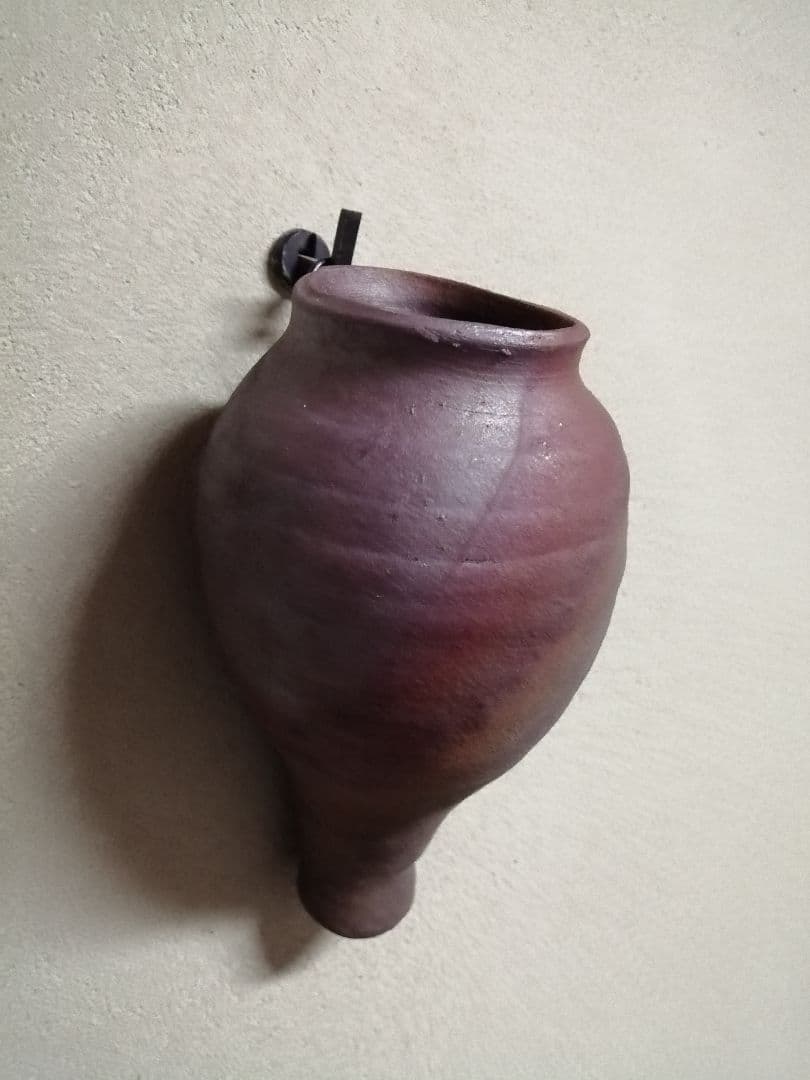 古美術品　時代　掛花入　南蛮蓑文虫　南蛮花入　南蛮粽花入　茶道具　古陶　骨董