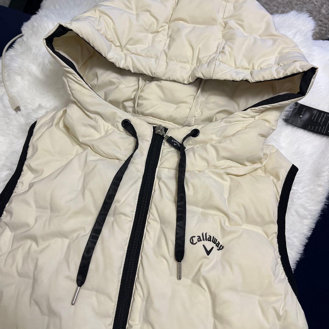 Callaway レディース フード付きベスト アイボリー