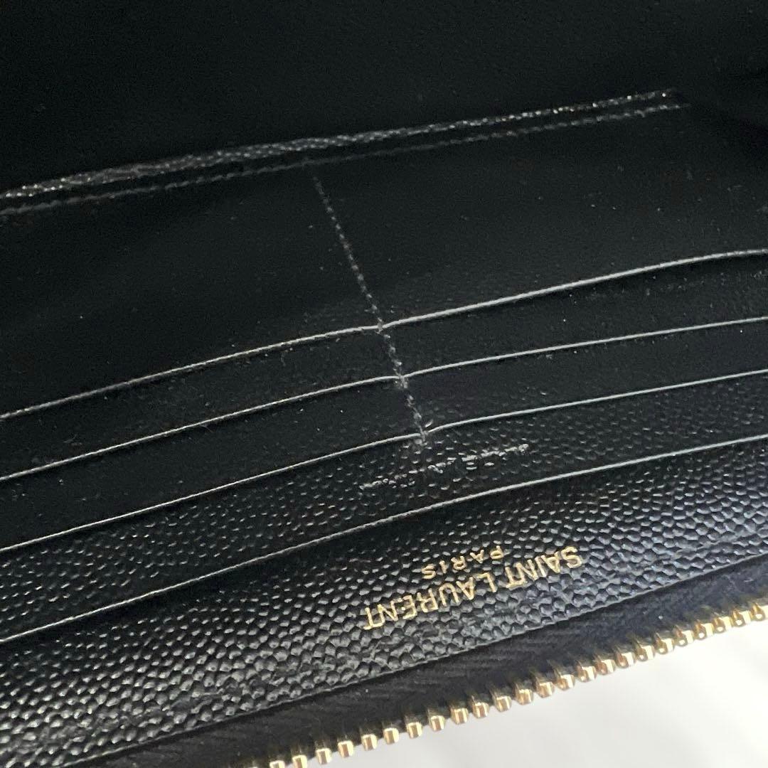 極美品 YSL イブサンローラン ブラック キルティング 長財布