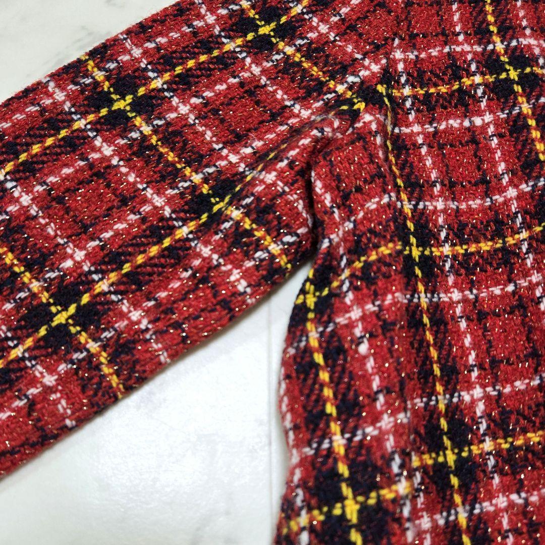 【定価7.3万】45R 現行 \"キラキラタータンDRESS\" ウールワンピース