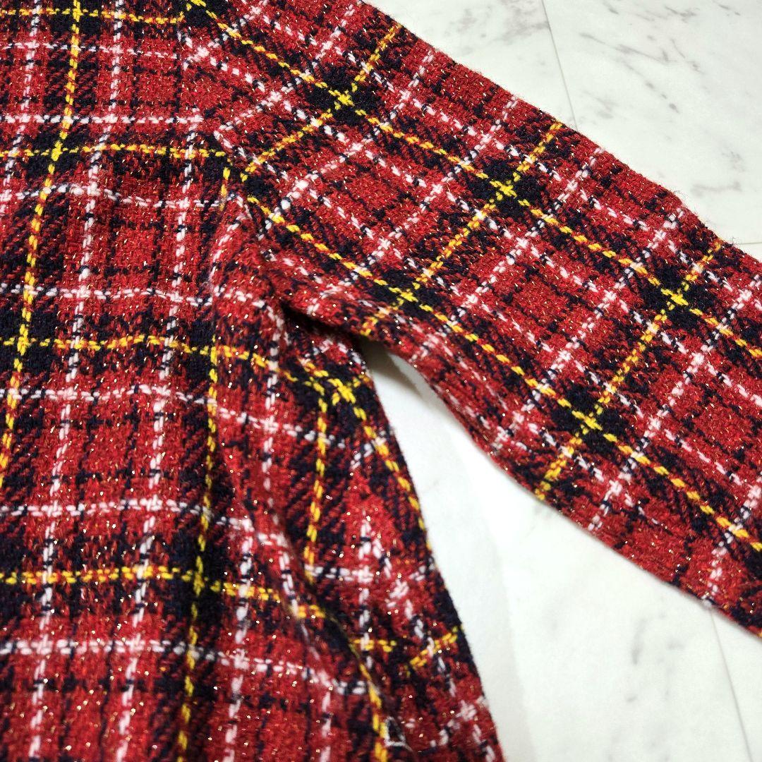 【定価7.3万】45R 現行 \"キラキラタータンDRESS\" ウールワンピース