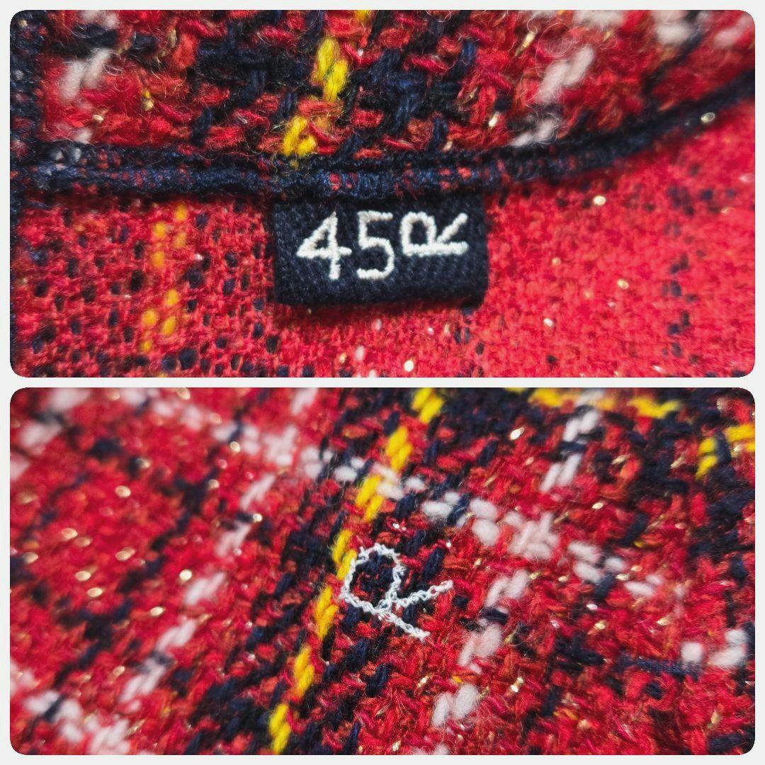 【定価7.3万】45R 現行 \"キラキラタータンDRESS\" ウールワンピース