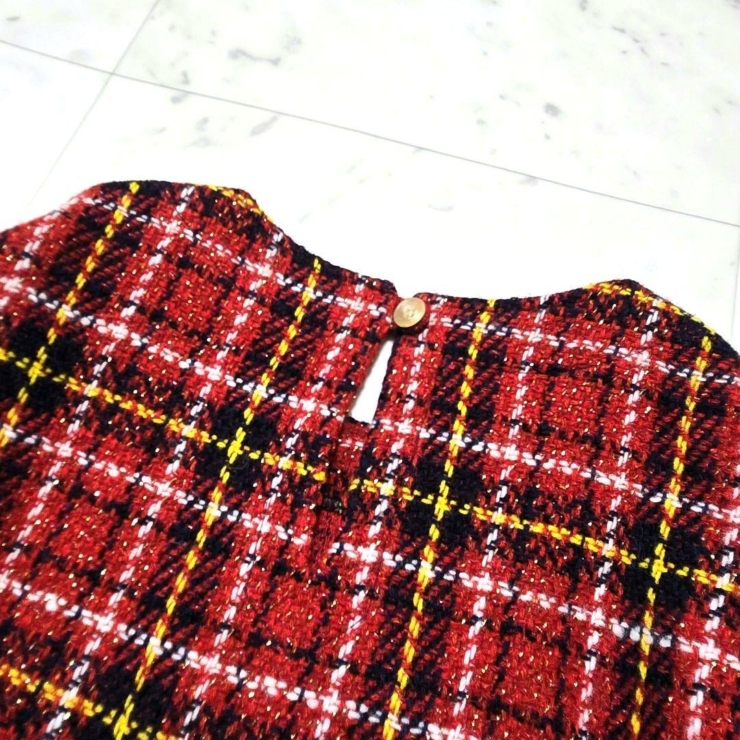 【定価7.3万】45R 現行 \"キラキラタータンDRESS\" ウールワンピース