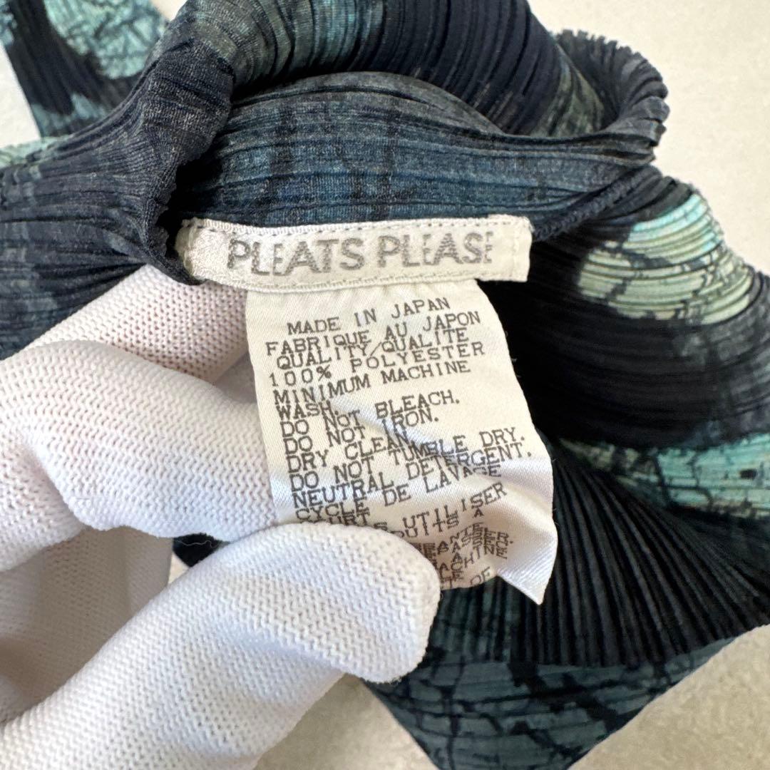 極美品✨PLEATS PLEASE プリーツ　総柄　長袖　ハイネック　チュニック