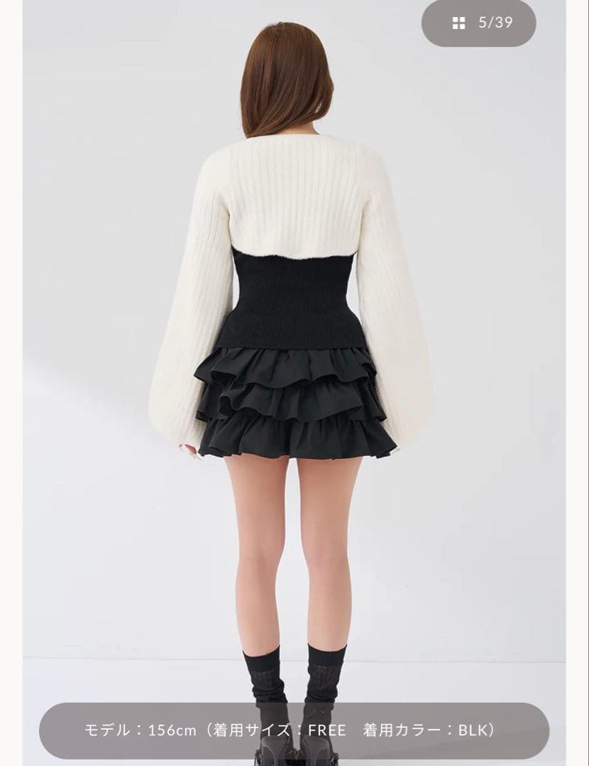 ダーリッチ darich ティアードフリルミニワンピース BLK