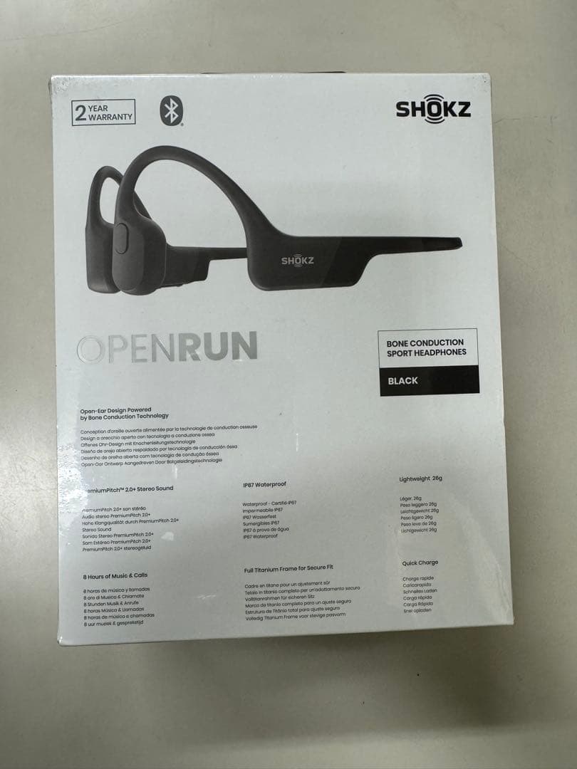 新品・未開封　SHOKZ OPENRUN 骨伝導イヤホン ブラック