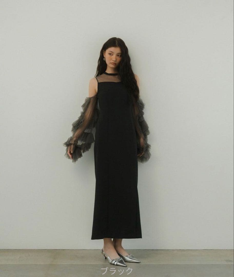 【美品】ANDRESD detached sleeve dress ブラック M