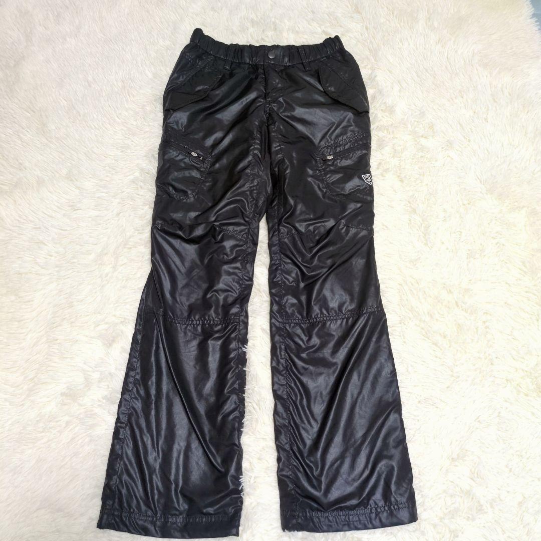 パーリーゲイツ ゴルフパンツ 防寒　ドローコード付き　防寒　ロゴ 　ブラック