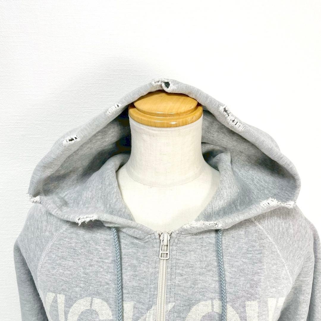 y2k❤️00s HYSTERIC GLAMOUR ロゴダメージ加工ジップパーカー