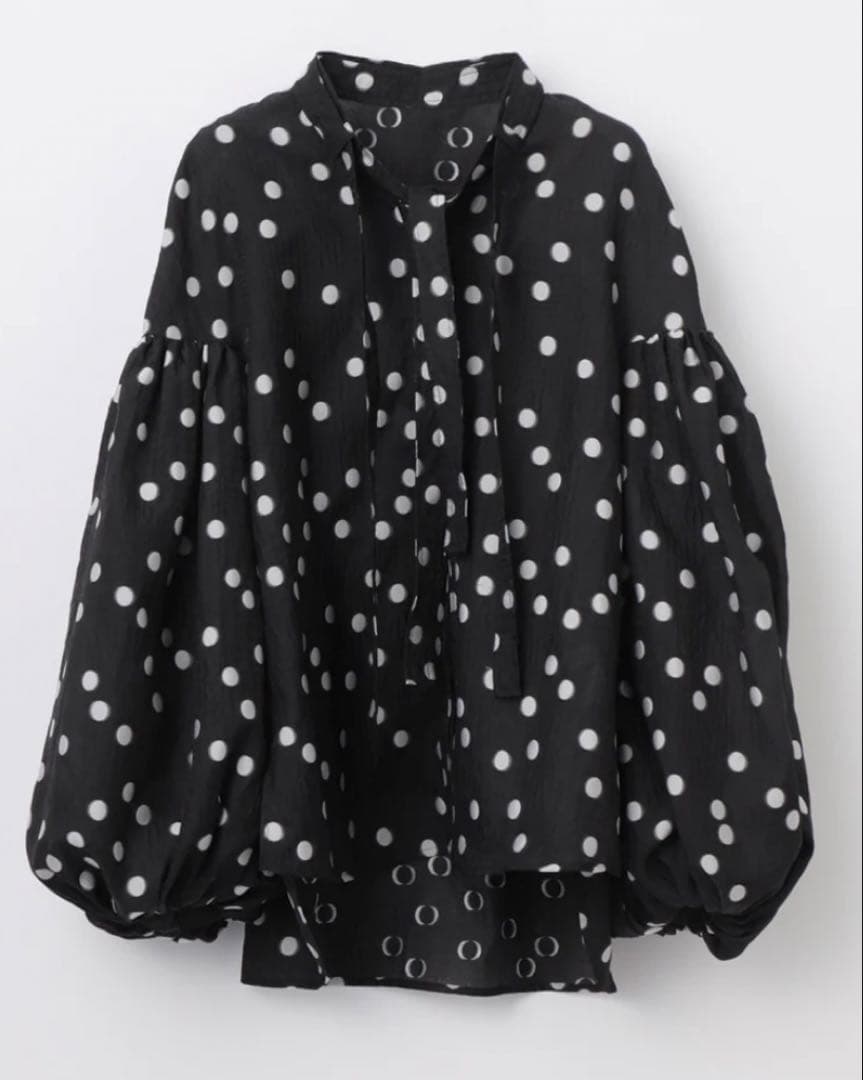 トップス SheerPolkaDotRibbonBlouse/laubeblanc