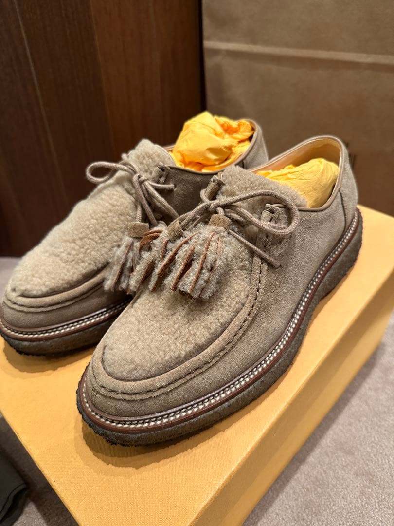 Tod's フリンジ付きファーモカシン ベージュ37.5