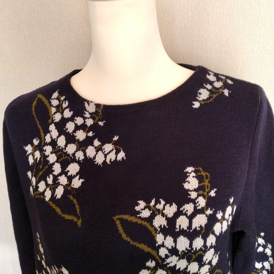 SEVENTENby川人美帆　スズランニットワンピース　ネイビー　M