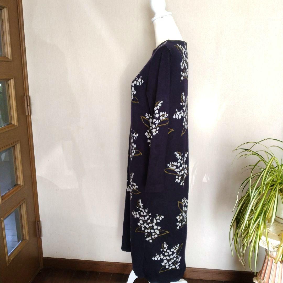 SEVENTENby川人美帆　スズランニットワンピース　ネイビー　M