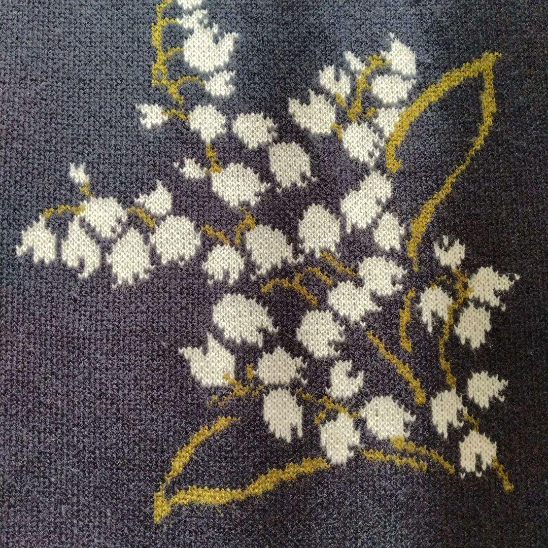 SEVENTENby川人美帆　スズランニットワンピース　ネイビー　M