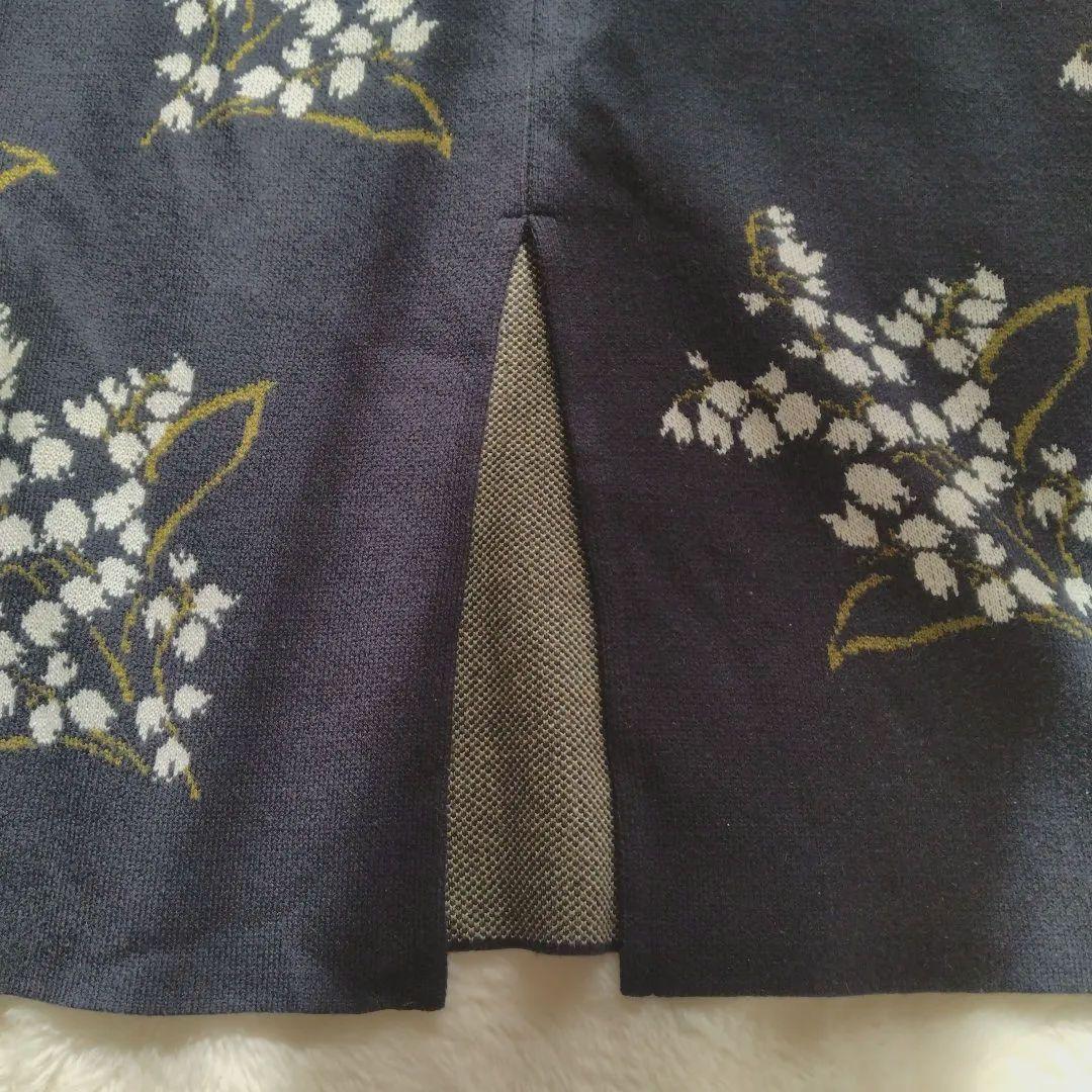 SEVENTENby川人美帆　スズランニットワンピース　ネイビー　M