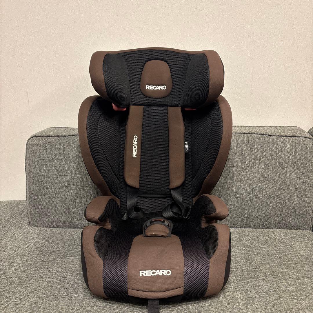 良品 RECARO チャイルドシート ブラウン 上位機種　HERO搭載機種