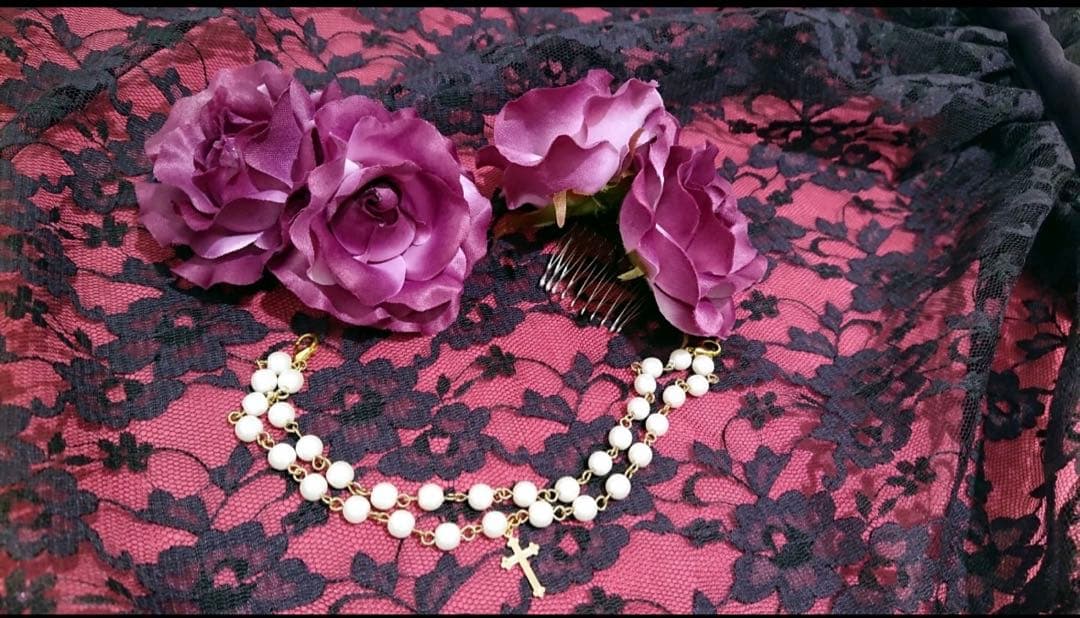 メタモルフォーゼ　追憶の姫君ハーフボンネット　紫×紫レース