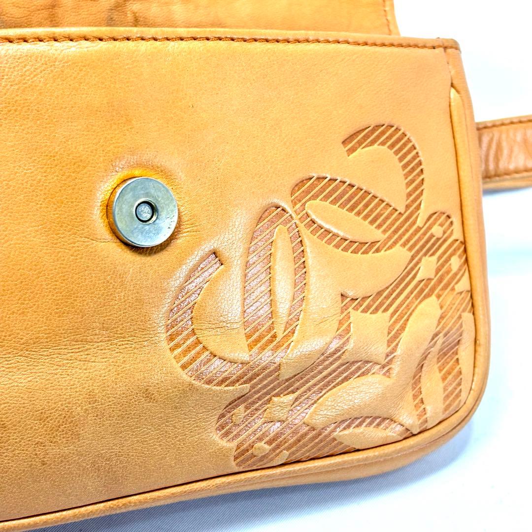 【希少】LOEWE ロエベ アナグラム レザー ウエストポーチ ボディバッグ