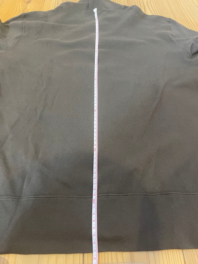 STONE  ダークブラウン ニット クォータージップ XL