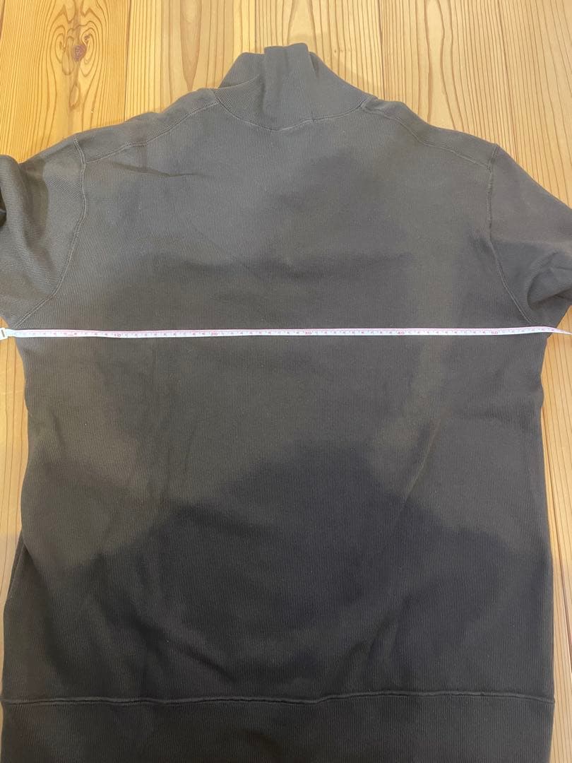 STONE  ダークブラウン ニット クォータージップ XL