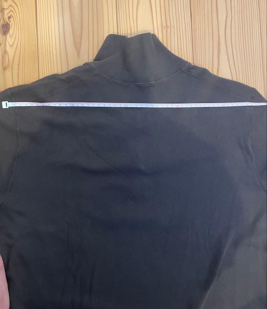 STONE  ダークブラウン ニット クォータージップ XL