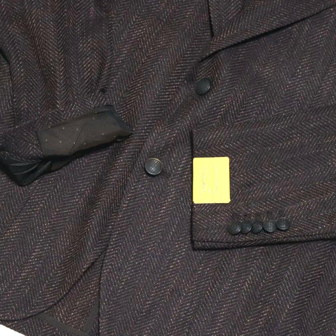 新品タグ付き【タリアトーレ】毛シルク混 ヘリンボーン柄 2Bジャケット 54