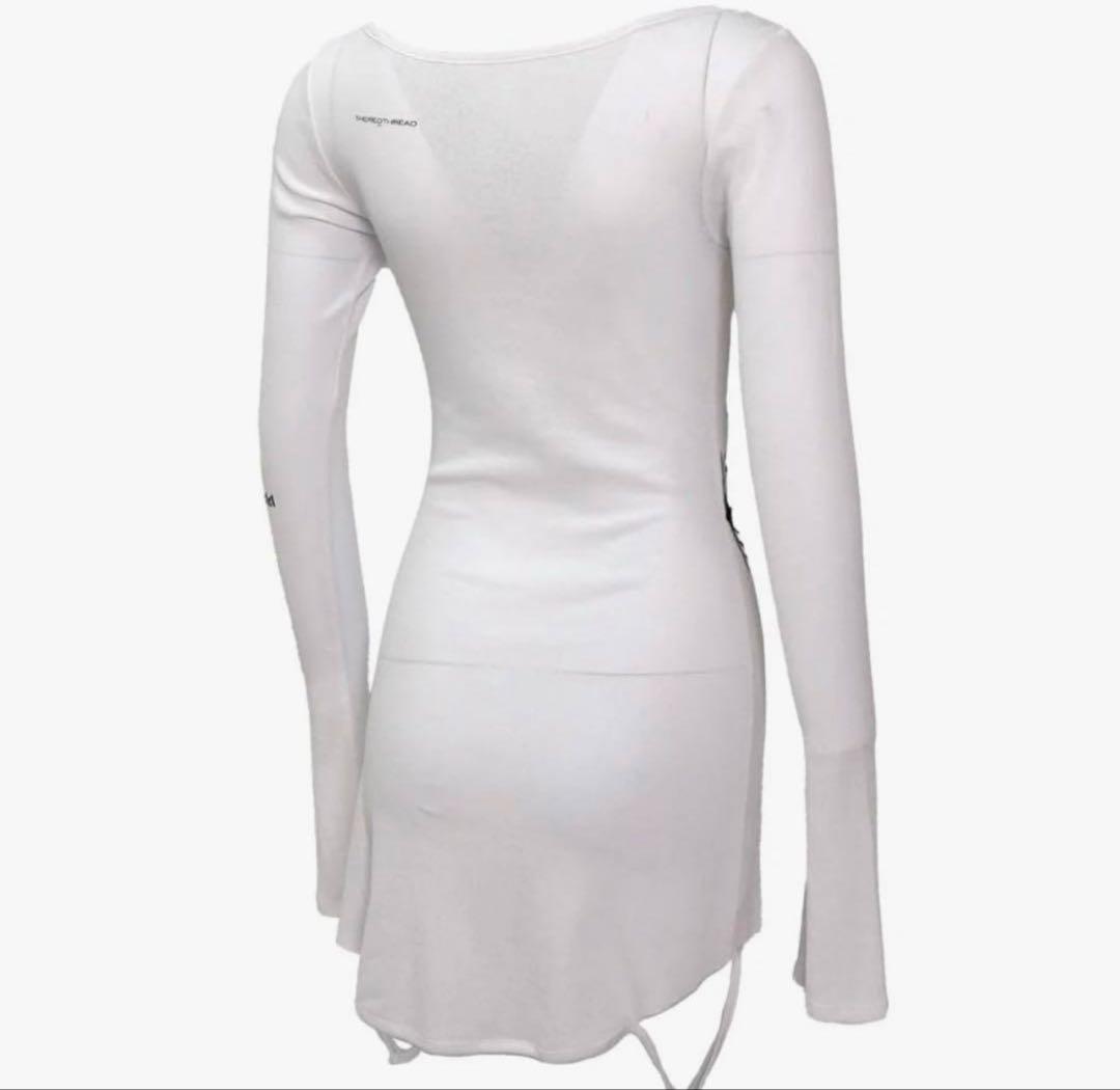 theredthread s stamp tee dress ホワイト