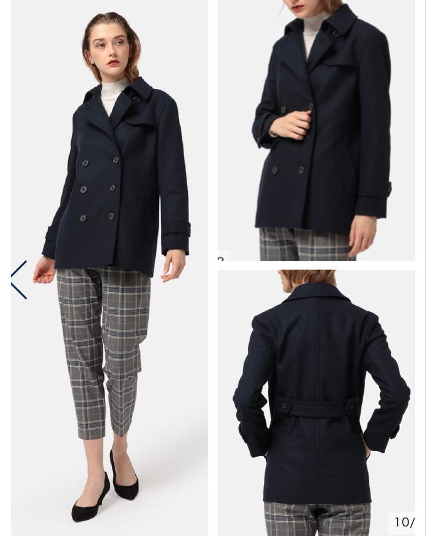 極美品✨アクアスキュータム 10万　ウールメルトン　ピーコート　M 8 ネイビー