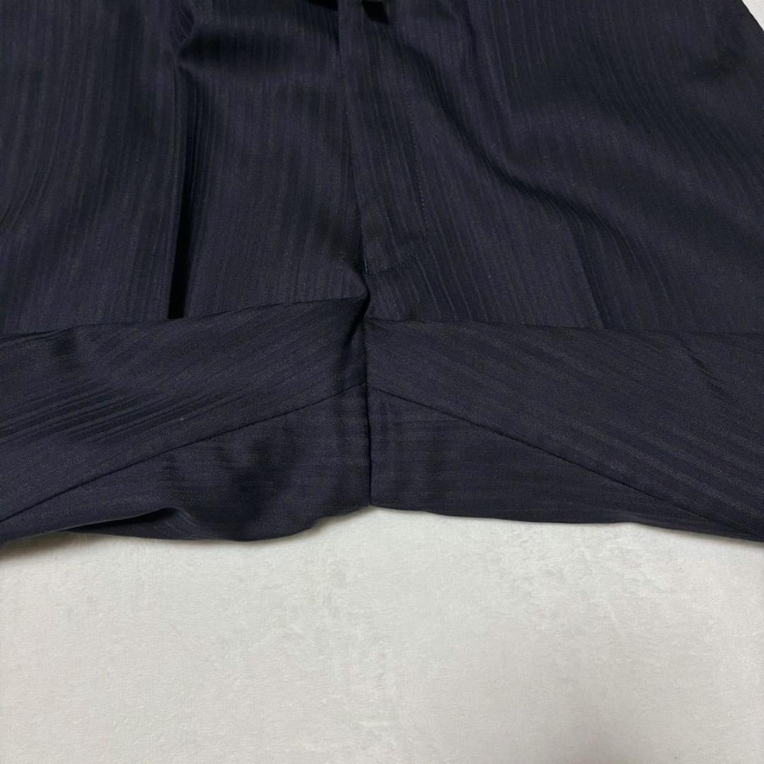 ザスーツカンパニー スリーピーススーツ ストライプ センターベント 裏地派手 黒