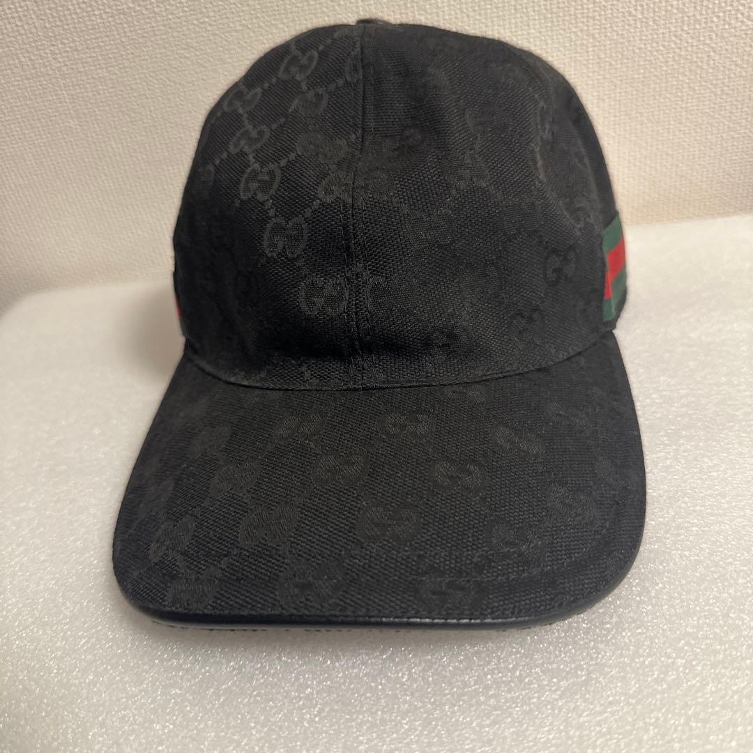 即購入⭕️週末限定値下げ　Gucci GGパターン ブラックキャップ