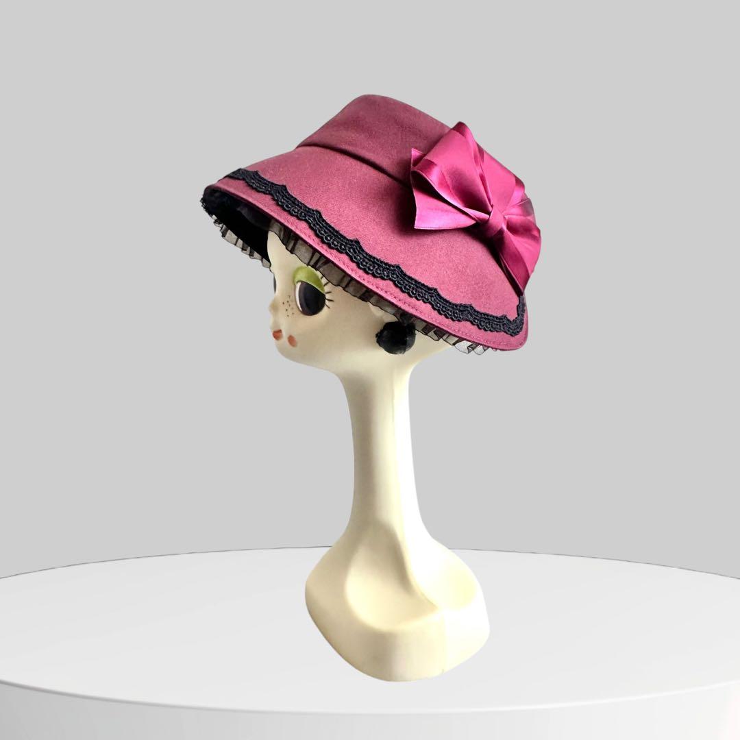 ①アノンハット　小公女のボンネ　ワインボルドー