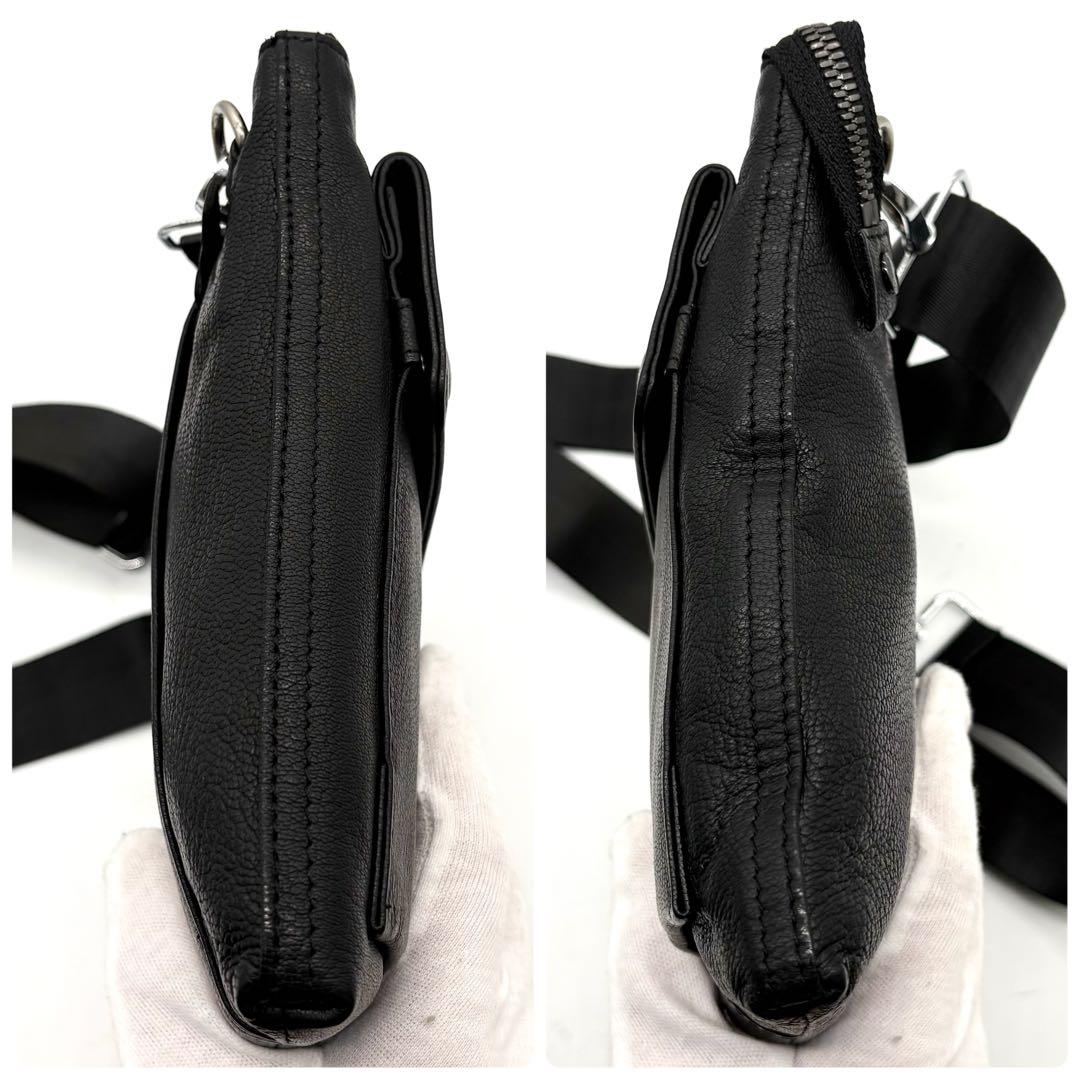 【極美品】ポーター ランブラー ショルダーバッグ レザー 斜め掛け ブラック